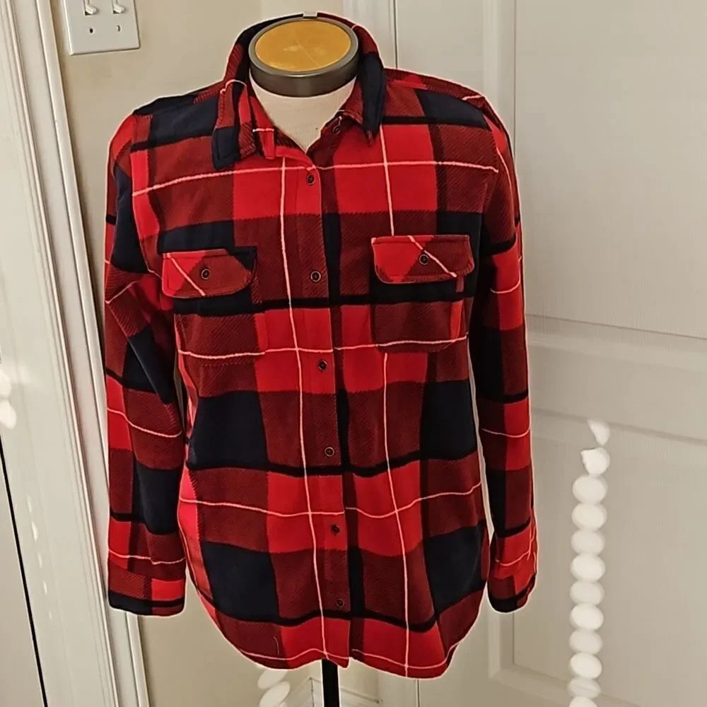 Ripzone Men's Flannel Buffalo Plaid Button-Down Long Sleeves Shirt XL Red/ Blue